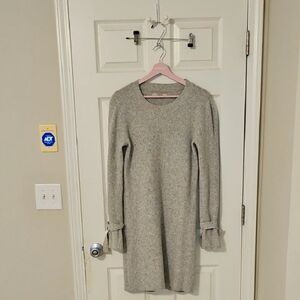 LOFT Gray Long Sleeve Sweater Dress